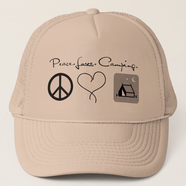 Peace Love Camping Trucker Hats (Front)
