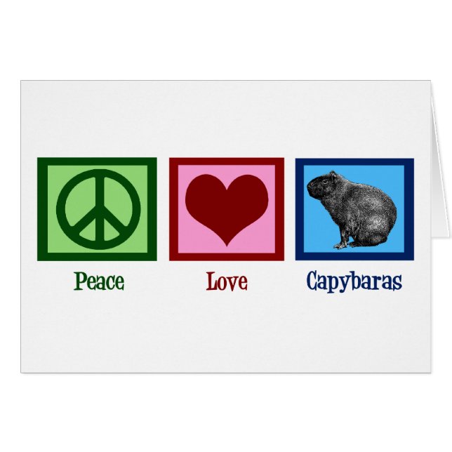 Peace Love Capybaras Card (Front Horizontal)