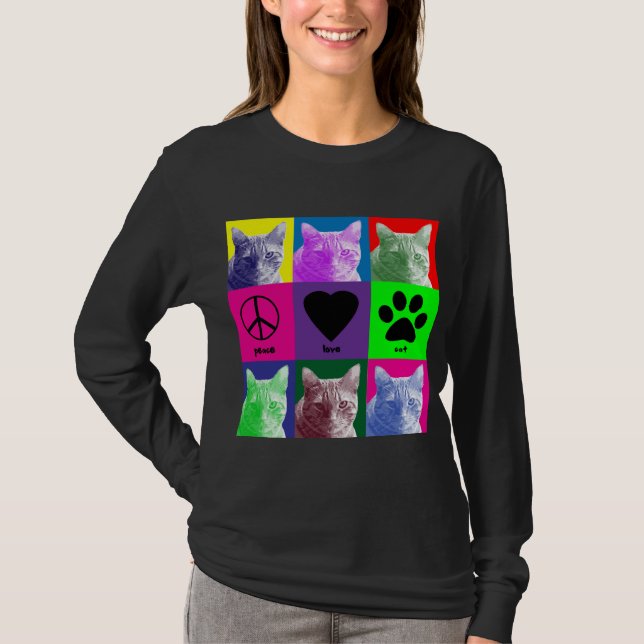 Peace Love Cat T-Shirt (Front)