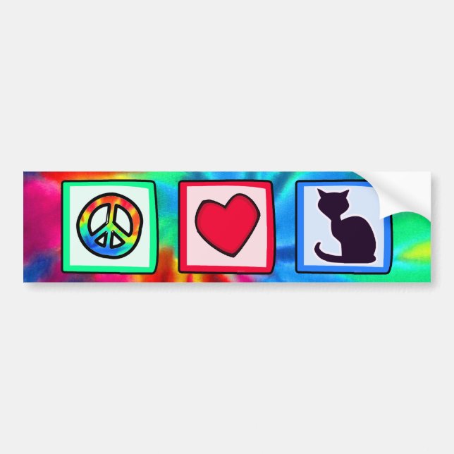 Peace, Love, Cats Bumper Sticker (Front)