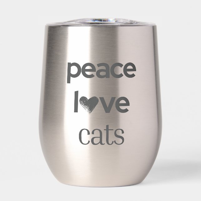 Peace Love Cats Cat Mom Lover Modern Motivational (Front)