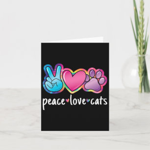 Peace Love Cats Cute Cat Kitten Lover Paw Cat Card