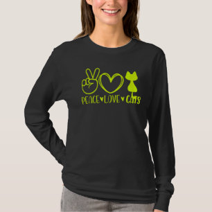Peace Love Cats Cute Cat Mom Owner Kitten Dad Pet T-Shirt
