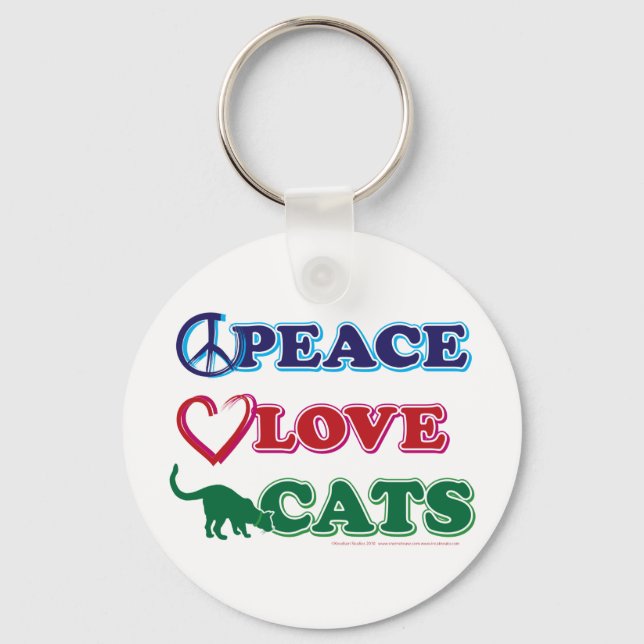 Peace-Love-Cats Keychain (Front)