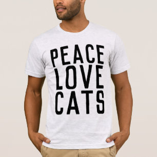 PEACE LOVE CATS, T-shirts Chat hommes