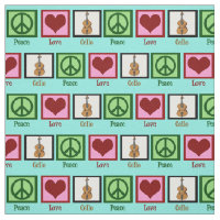 Peace Love Cello Cute Teal