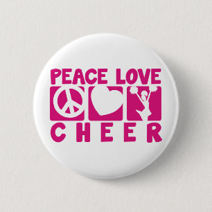 Peace Love Cheer 2 Inch Round Button
