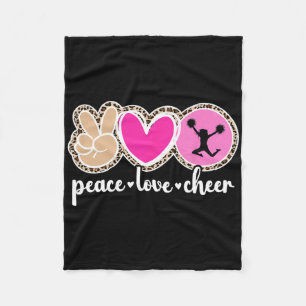 Peace Love Cheer Cheerleader Cheerleading  Fleece Blanket