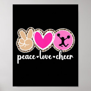 Peace Love Cheer Cheerleader Cheerleading  Poster