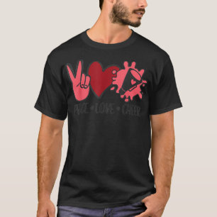 Peace Love cheer graphic cheerleading gift  T-Shirt