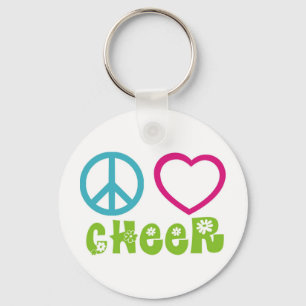 Peace Love Cheer Keychain
