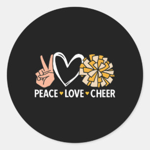 Peace Love Cheer Mom Cheerleading Cheerleader Mom Classic Round Sticker