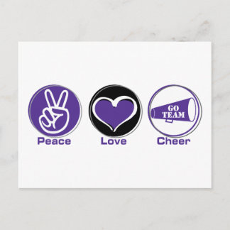 Peace Love Cheer Purple Postcard