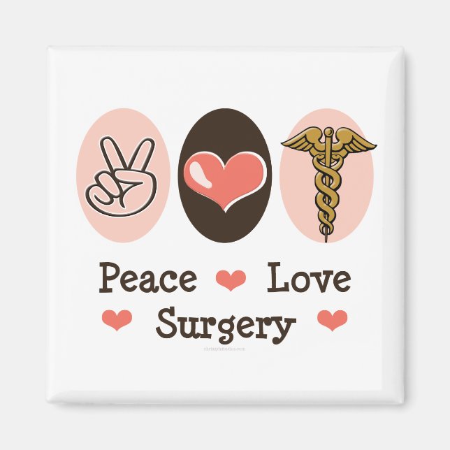 Peace Love Chirurgie Chirurgien Magnet (Devant)