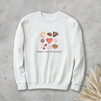 Peace Love Chocolate Heart Sweatshirt