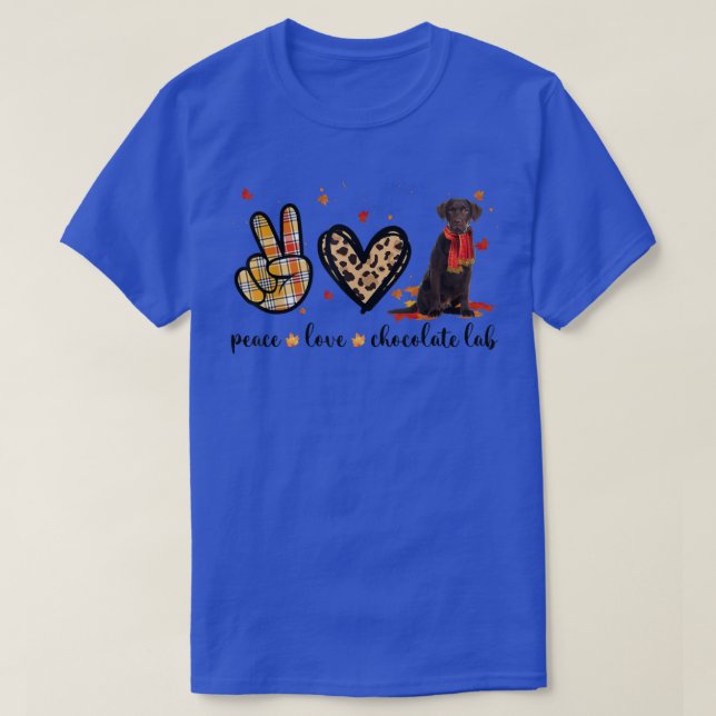 Peace Love Chocolate Labrador Scarf Fall Autumn Th T-Shirt (Design Front)