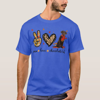 Peace Love Chocolate Labrador Scarf Fall Autumn Th T-Shirt