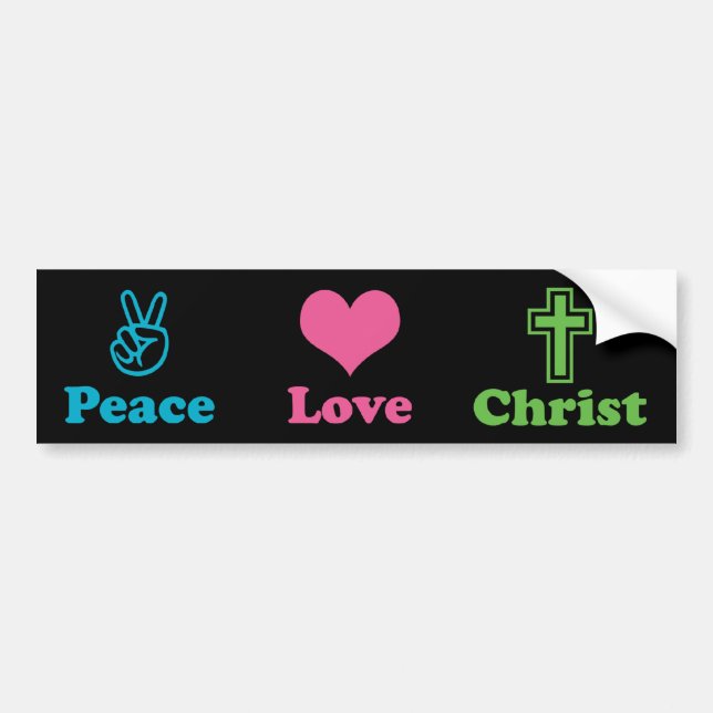 Peace Love Christ 2 Bumper Sticker (Front)