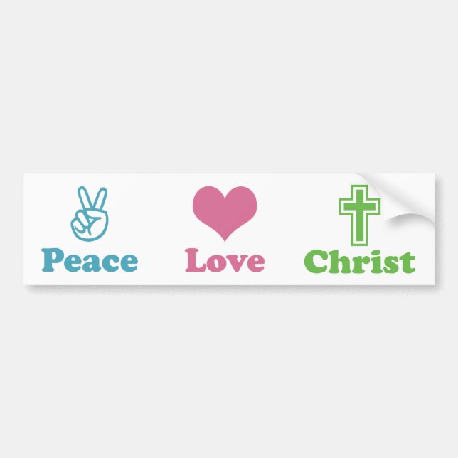 Peace Love Christ Bumper Sticker (Front)