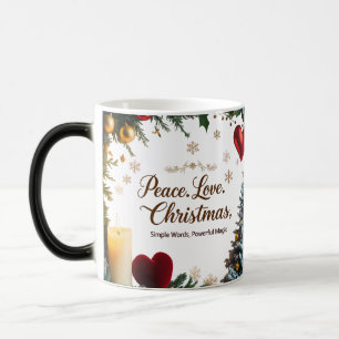 Peace Love Christmas Colour Morphing Mug