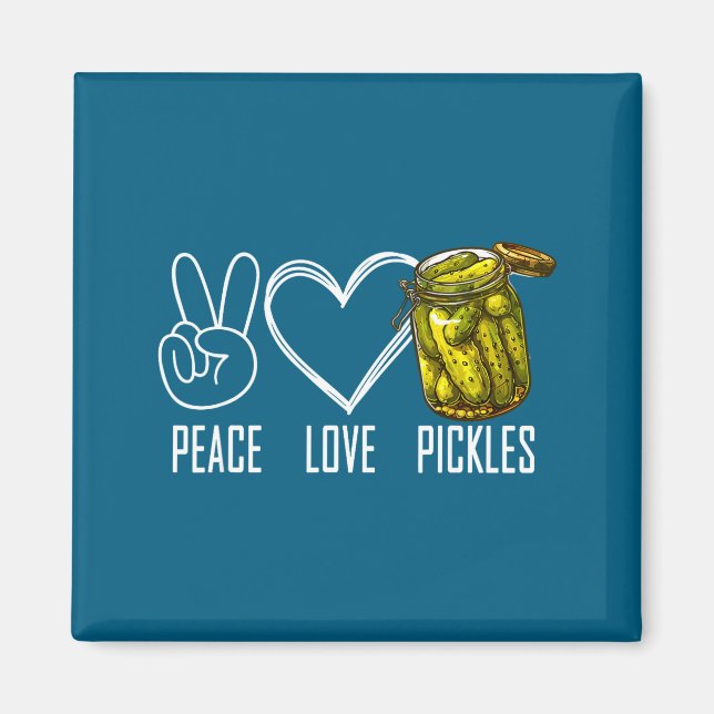 Peace Love Ckles Retro Jar Of Sliced Ckles Funny F Magnet (Front)