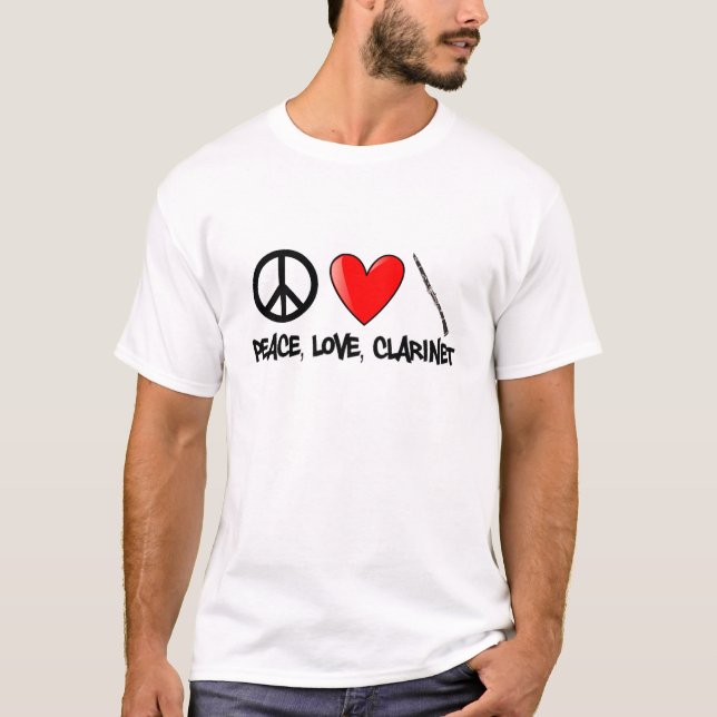 Peace, Love, Clarinet T-Shirt (Front)