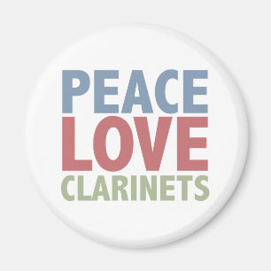 Peace Love Clarinets Magnet