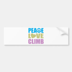 Peace Love Climb Bumper Sticker