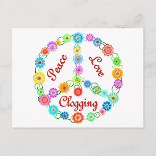 Peace Love Clogging Postcard