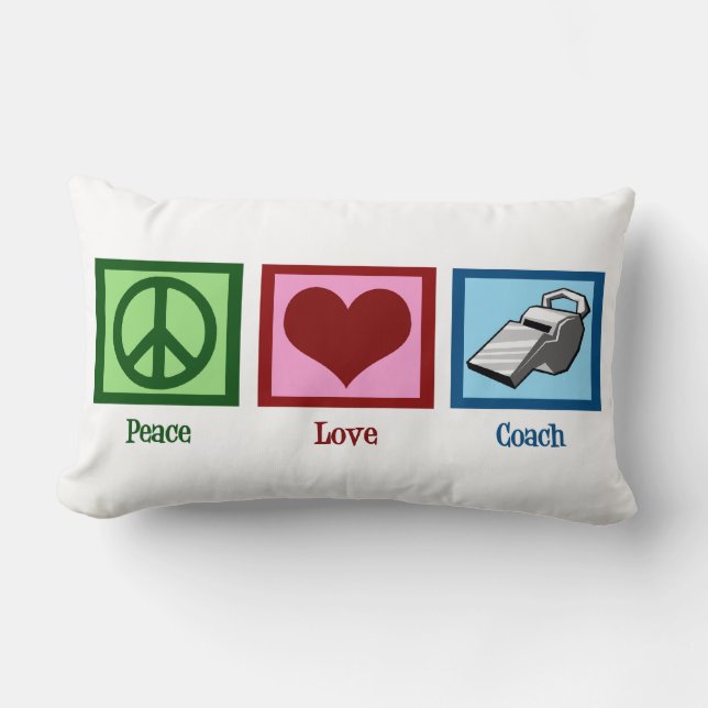 Peace Love Coach Lumbar Pillow (Front)