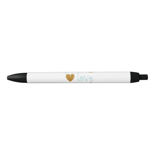 Peace Love Coffee Black Ink Pen (Front)