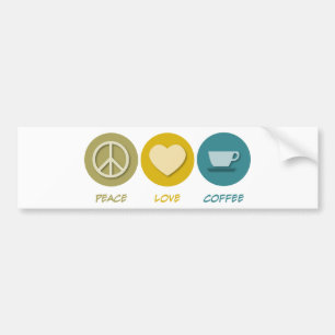 Peace Love Coffee Bumper Sticker