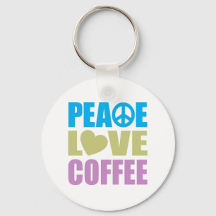 Peace Love Coffee Keychain
