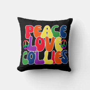 Peace Love Collies Coussin