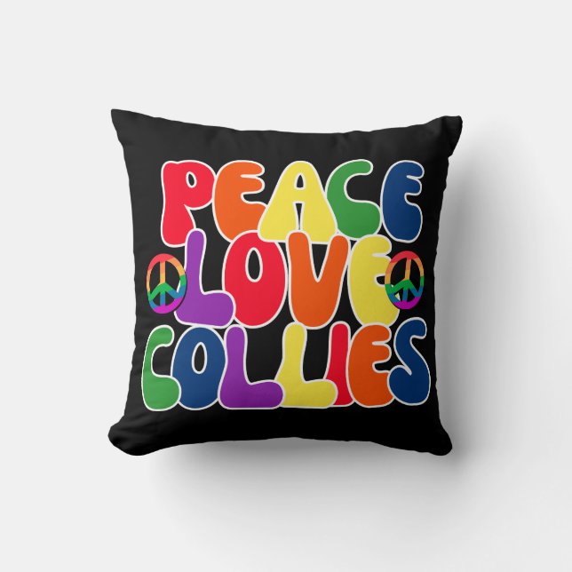 Peace Love Collies Coussin (Recto)
