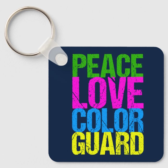 Peace Love Colour Guard Keychain (Front)