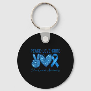 Peace love colourectal cancer awareness support  keychain
