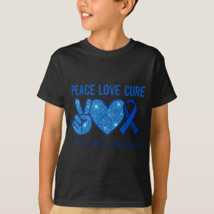 Peace love colourectal colon cancer awareness T-Shirt