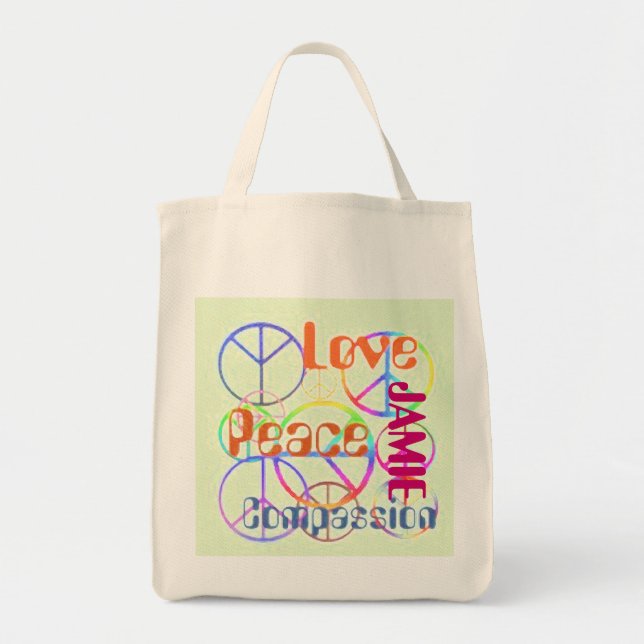 Peace Love Compassion Tote Bag (Front)