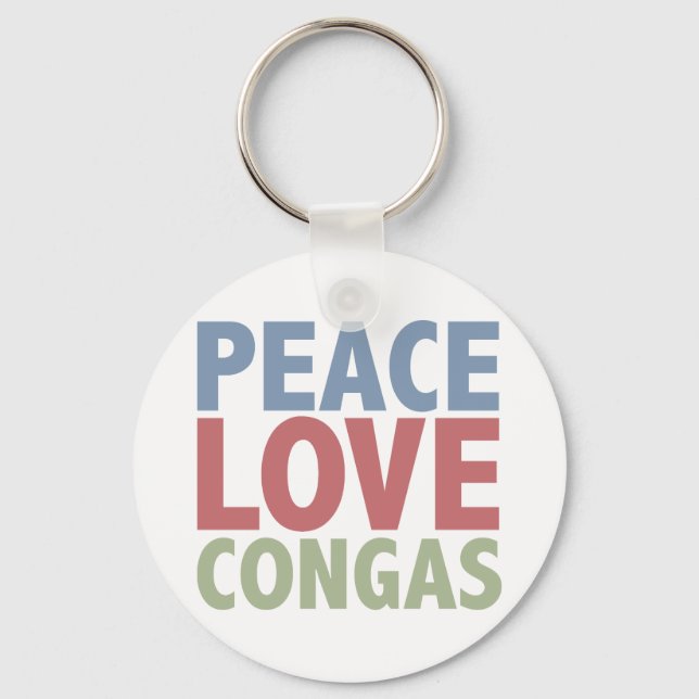 Peace Love Congas Keychain (Front)