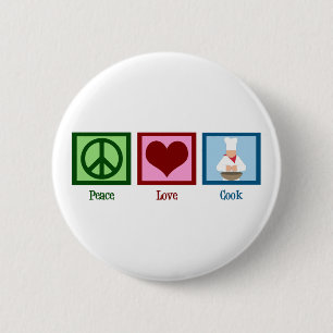 Peace Love Cook 2 Inch Round Button