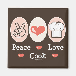 Peace Love Cook Magnet