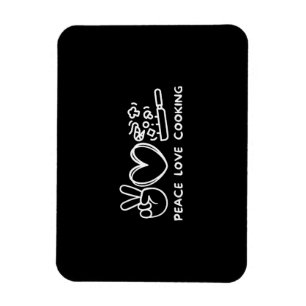 Peace, Love Cooking Retro Cooking Lover Chef Food Magnet