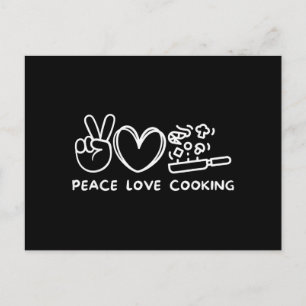 Peace, Love Cooking Retro Cooking Lover Chef Food  Postcard