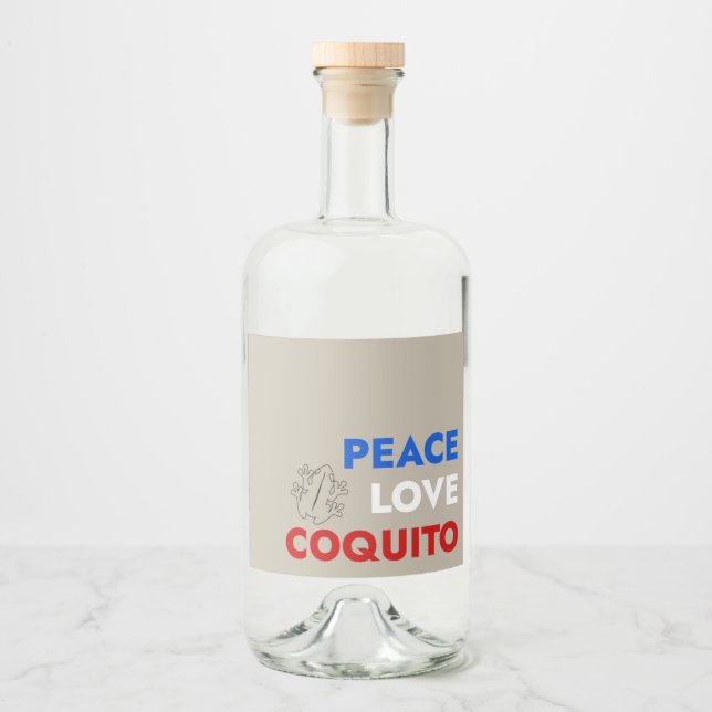 Peace Love Coquito Bottle Label 3.5"x4" (Front)
