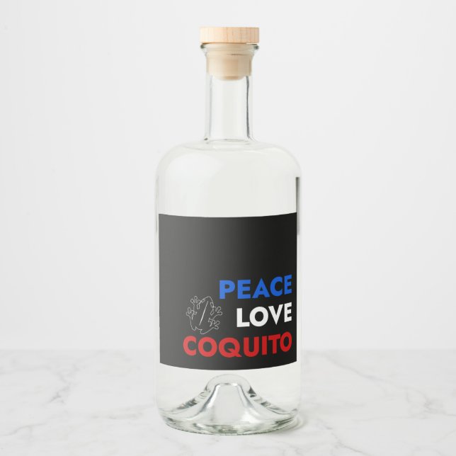 Peace Love Coquito Bottle Label 3.5"x4" (Front)