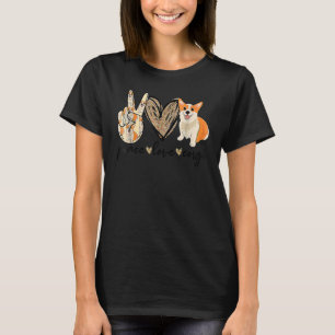 Peace Love Corgi Cute Dog Mom Mother's Day Corgi T-Shirt