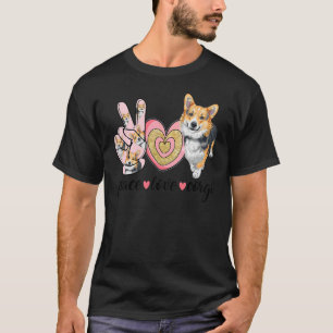 Peace Love Corgi Cute Dog Mom Mother's Day T-Shirt