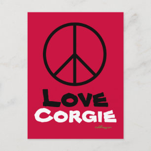 Peace Love Corgie Postcard