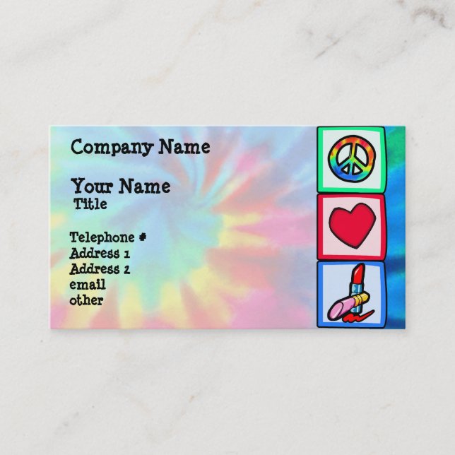 Peace, Love, Cosmetics Business Card (Front)
